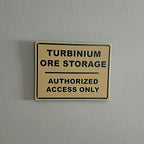 Turbinium Storage Wall Sign