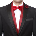 Premium Men's Polka Dot Formal Evening Scarf - Burgundy & Black