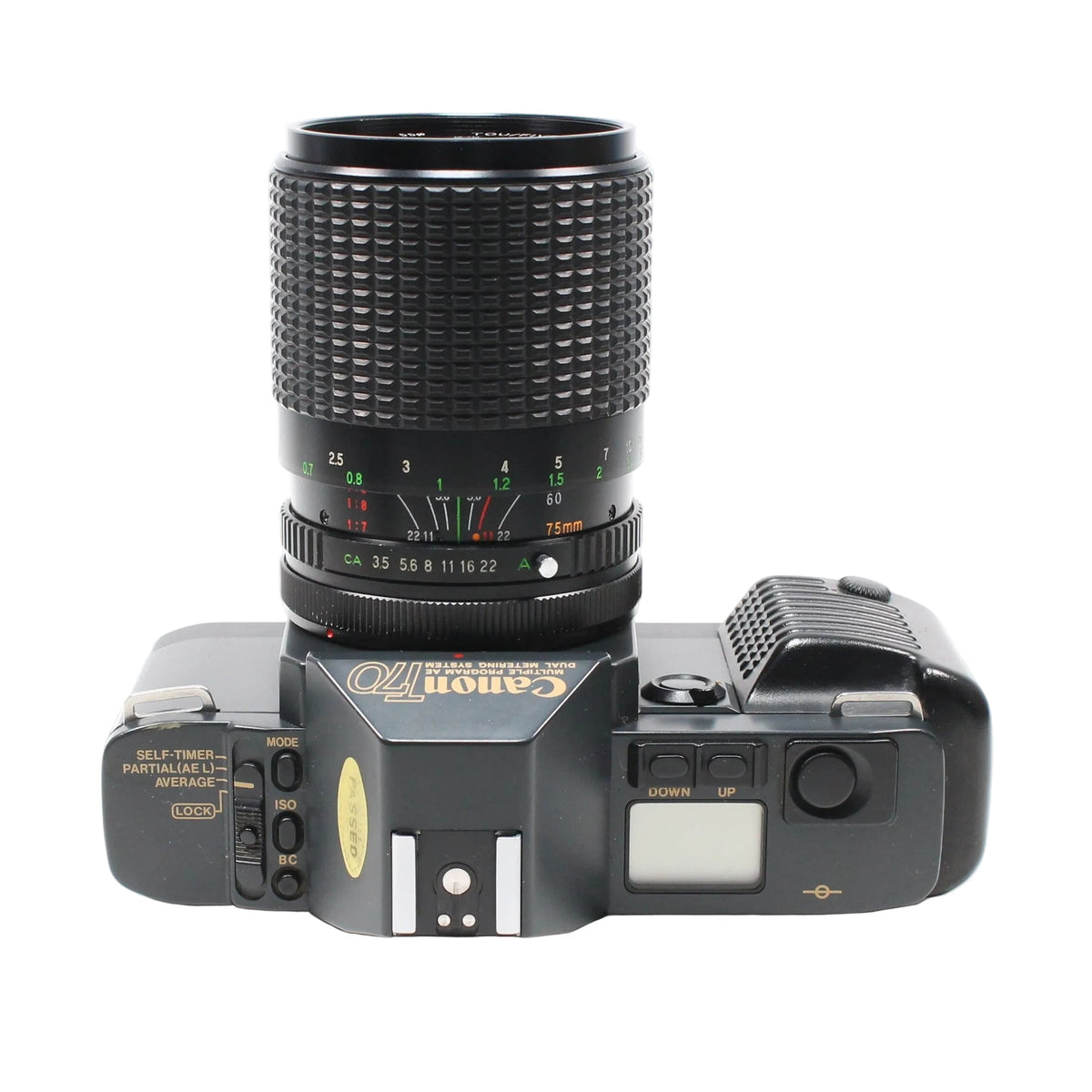 Canon T70 35mm SLR Film Camera Kit with FD Mount Zoom Lens