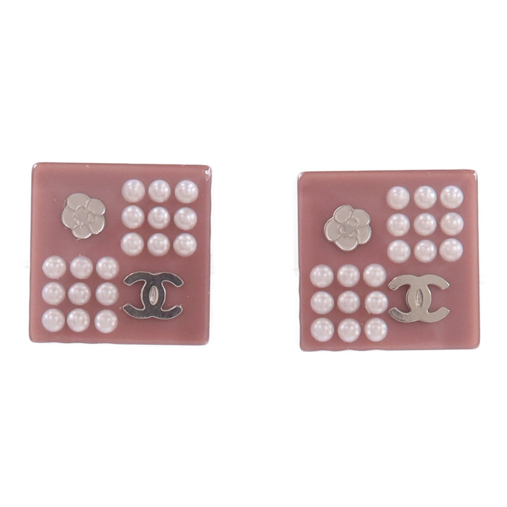 Chanel CC Earrings · Dusty Rose