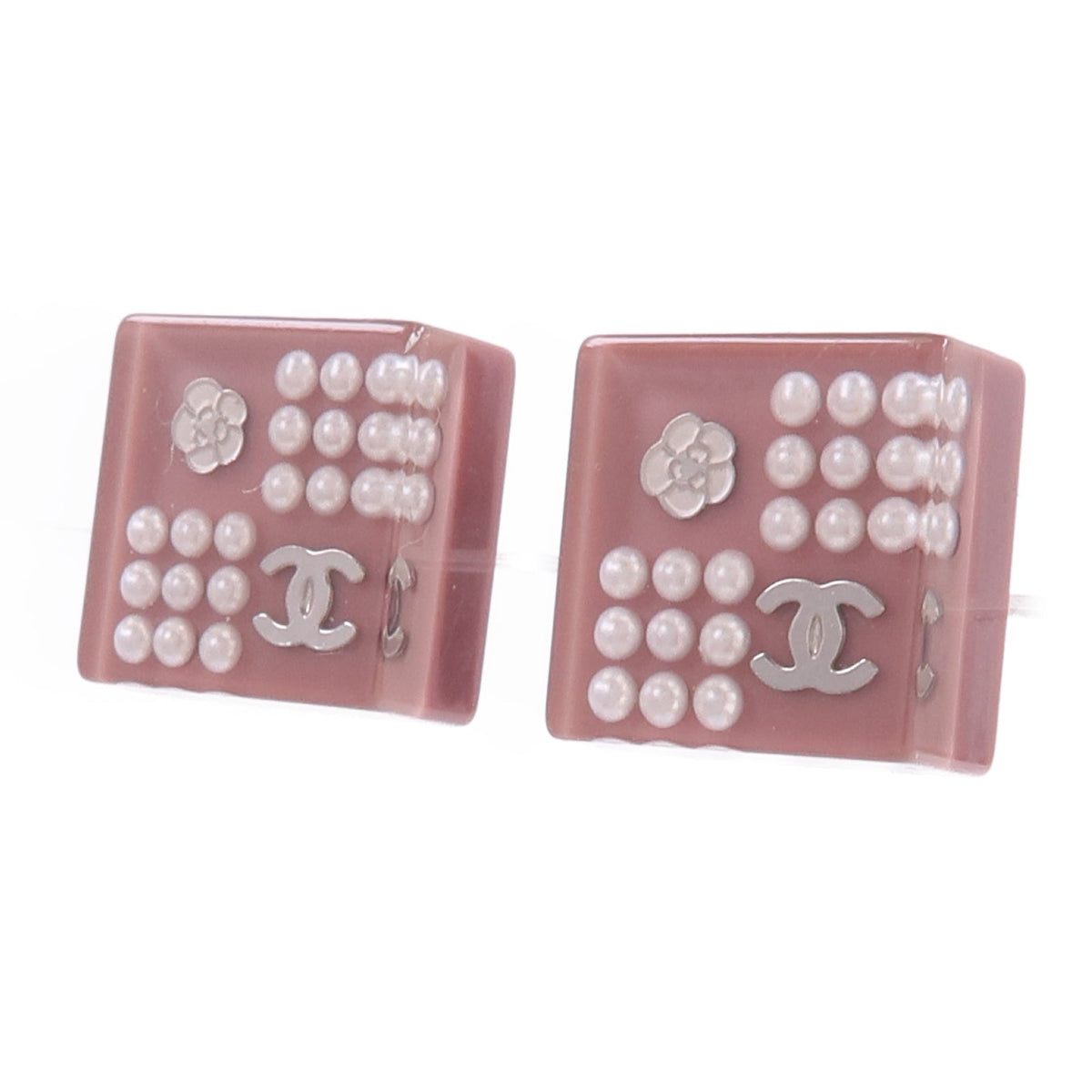 Chanel CC Earrings · Dusty Rose