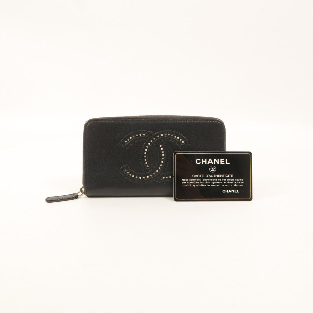 Chanel Studded CC · Zip Wallet · Lambskin