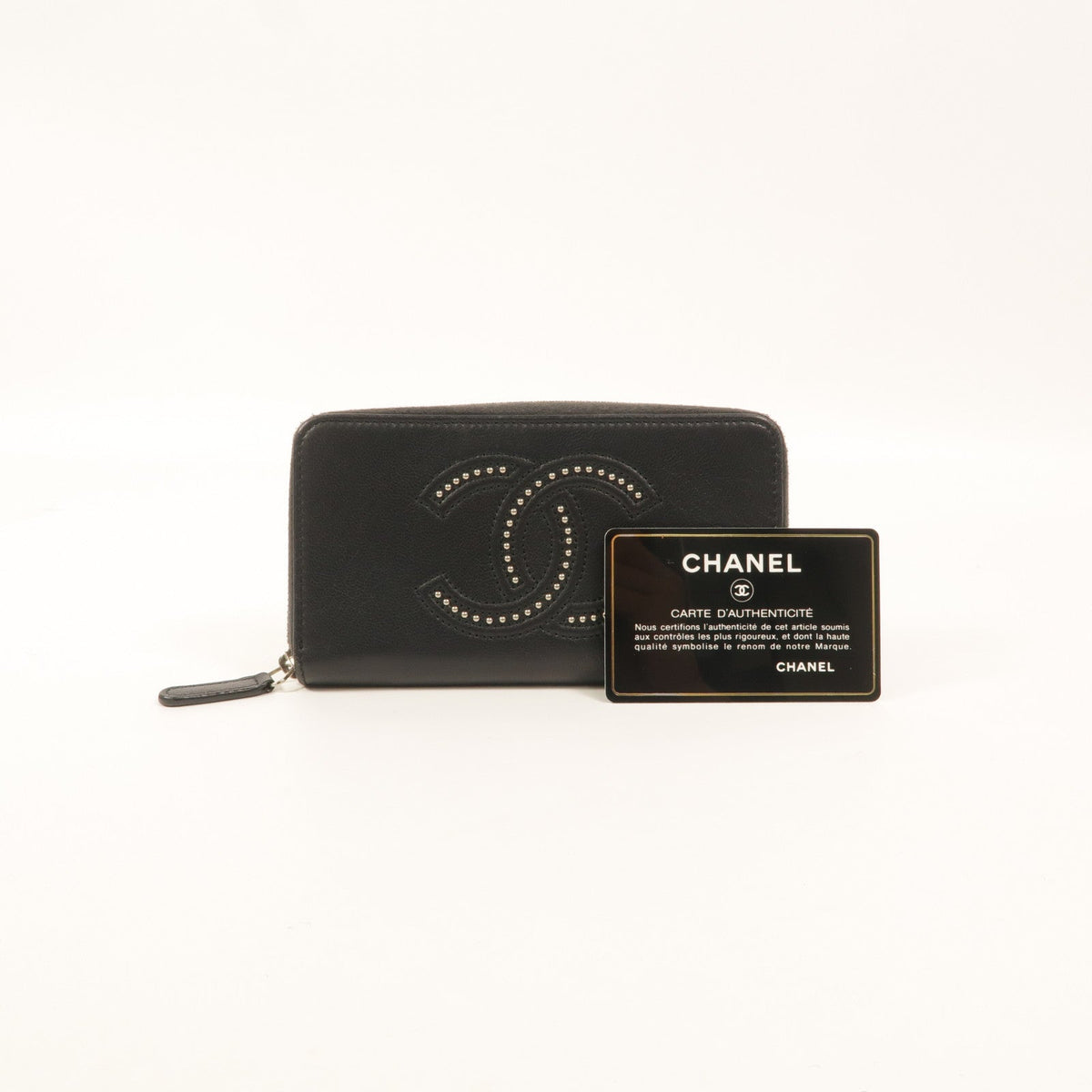 Chanel Studded CC · Zip Wallet · Lambskin
