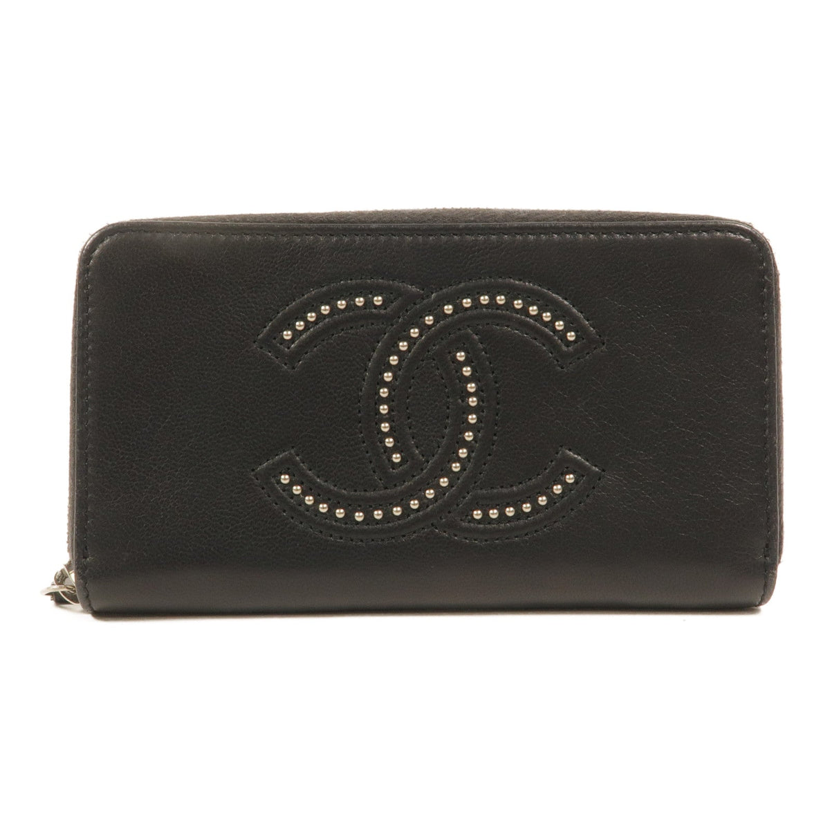 Chanel Studded CC · Zip Wallet · Lambskin
