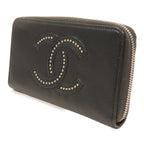 Chanel Studded CC · Zip Wallet · Lambskin