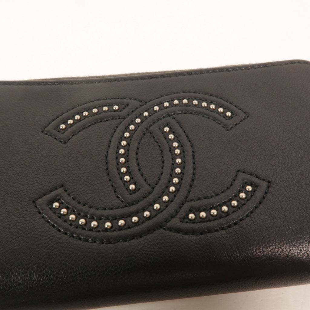 Chanel Studded CC · Zip Wallet · Lambskin