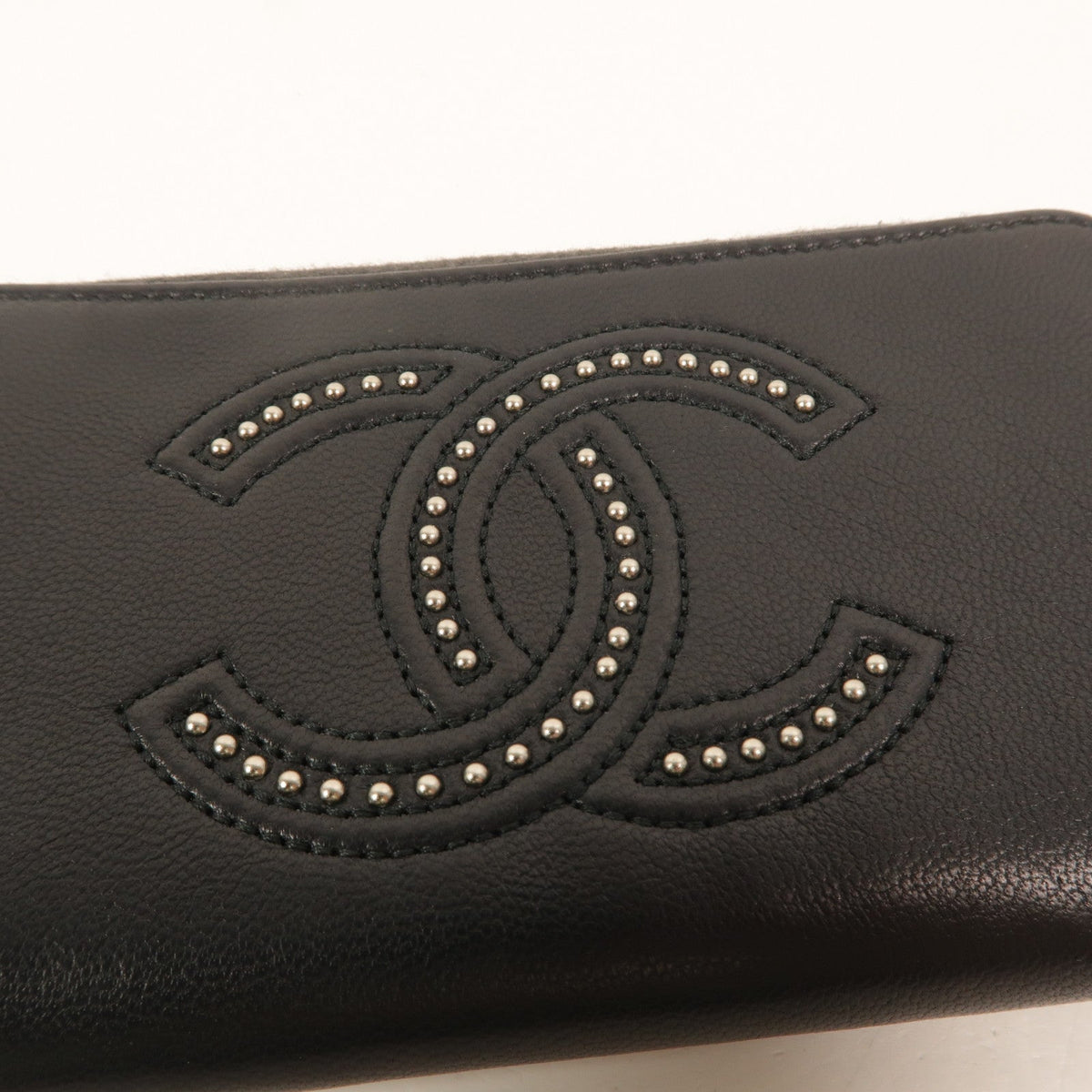 Chanel Studded CC · Zip Wallet · Lambskin