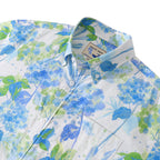 Hawaiian Shirts For Men Tropical Floral Smudged Button Down Cotton Aloha Shirt