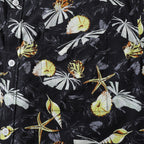 Hawaiian Shirts For Men Vintage Tropical Conch Button Down Cotton Aloha Shirt