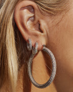Pave Amalfi Huggies- Silver
