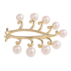 Mikimoto Pearl Brooch · 18K Yellow Gold