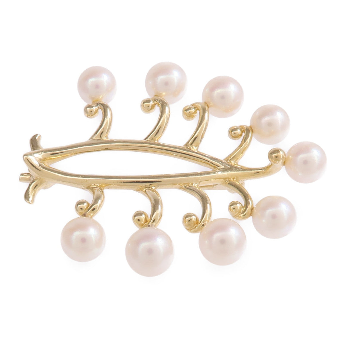 Mikimoto Pearl Brooch · 18K Yellow Gold