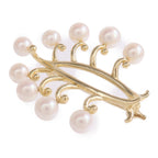 Mikimoto Pearl Brooch · 18K Yellow Gold