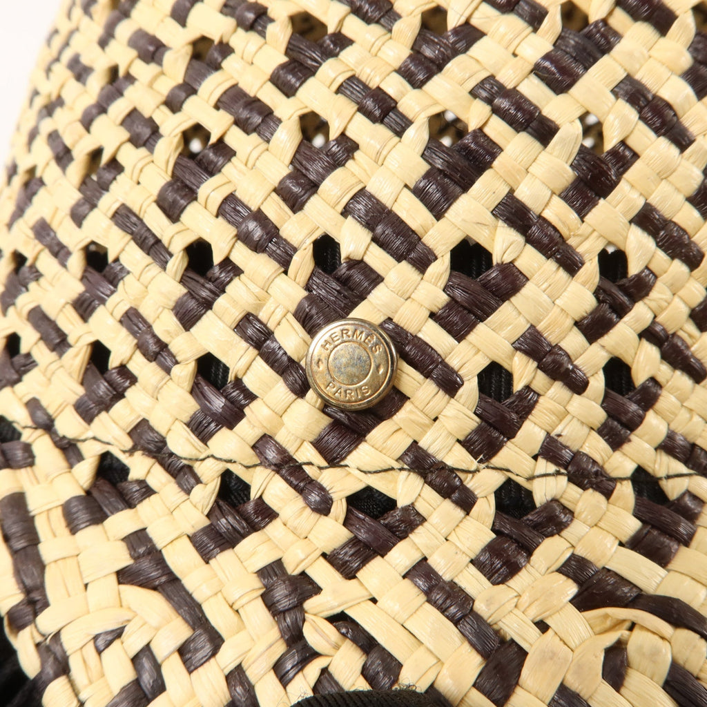 Hermès Tanzania Cap · Straw & Lambskin