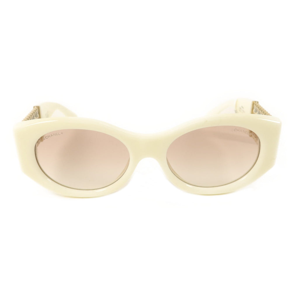 Chanel CC Oval Sunglasses · Gold Hardware
