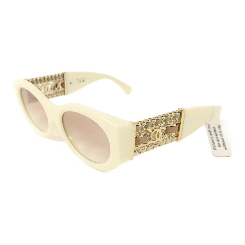 Chanel CC Oval Sunglasses · Gold Hardware