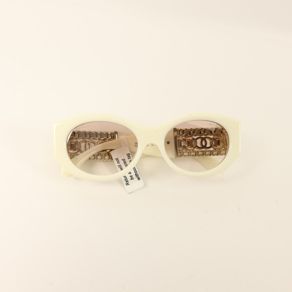Chanel CC Oval Sunglasses · Gold Hardware