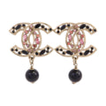 CHANEL CC Drop Earrings · Strass · Rose Gold