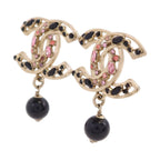 CHANEL CC Drop Earrings · Strass · Rose Gold