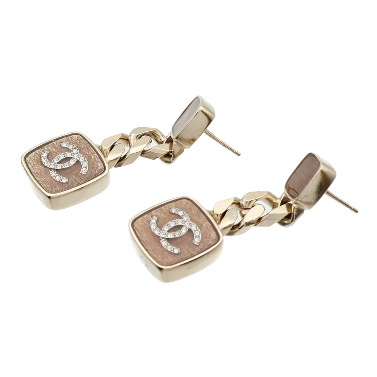 CHANEL CC Earrings · Tortoise & Gold