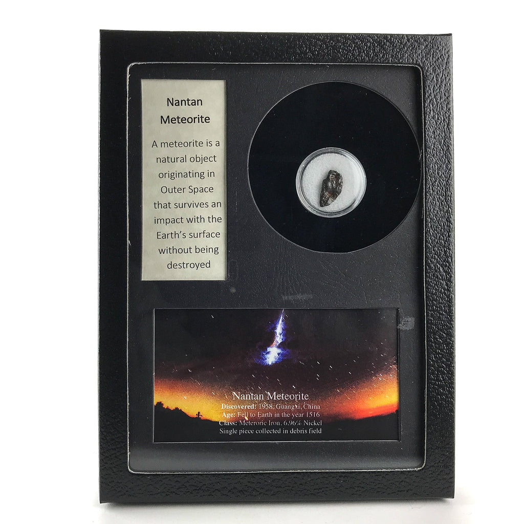 Genuine Nantan Meteorite in Glass Display Box