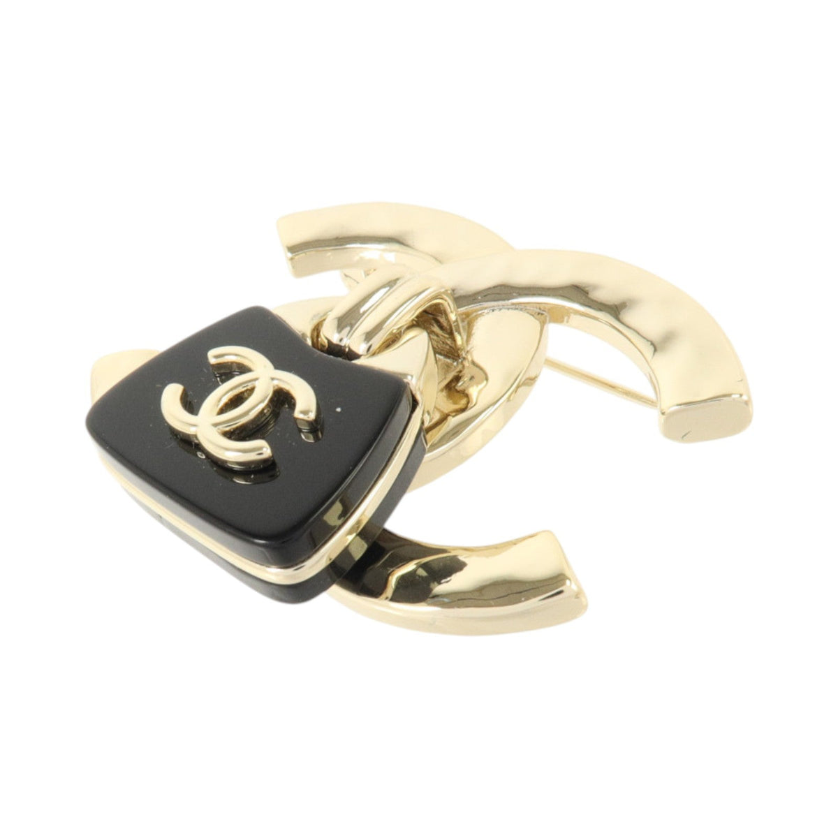 Chanel CC Brooch · PVC & Gold Metal
