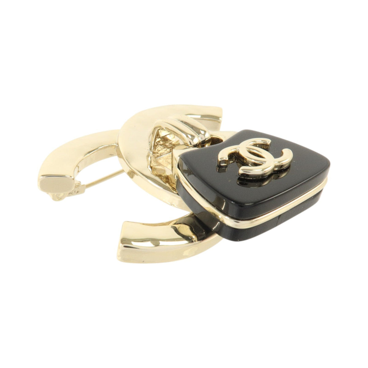 Chanel CC Brooch · PVC & Gold Metal