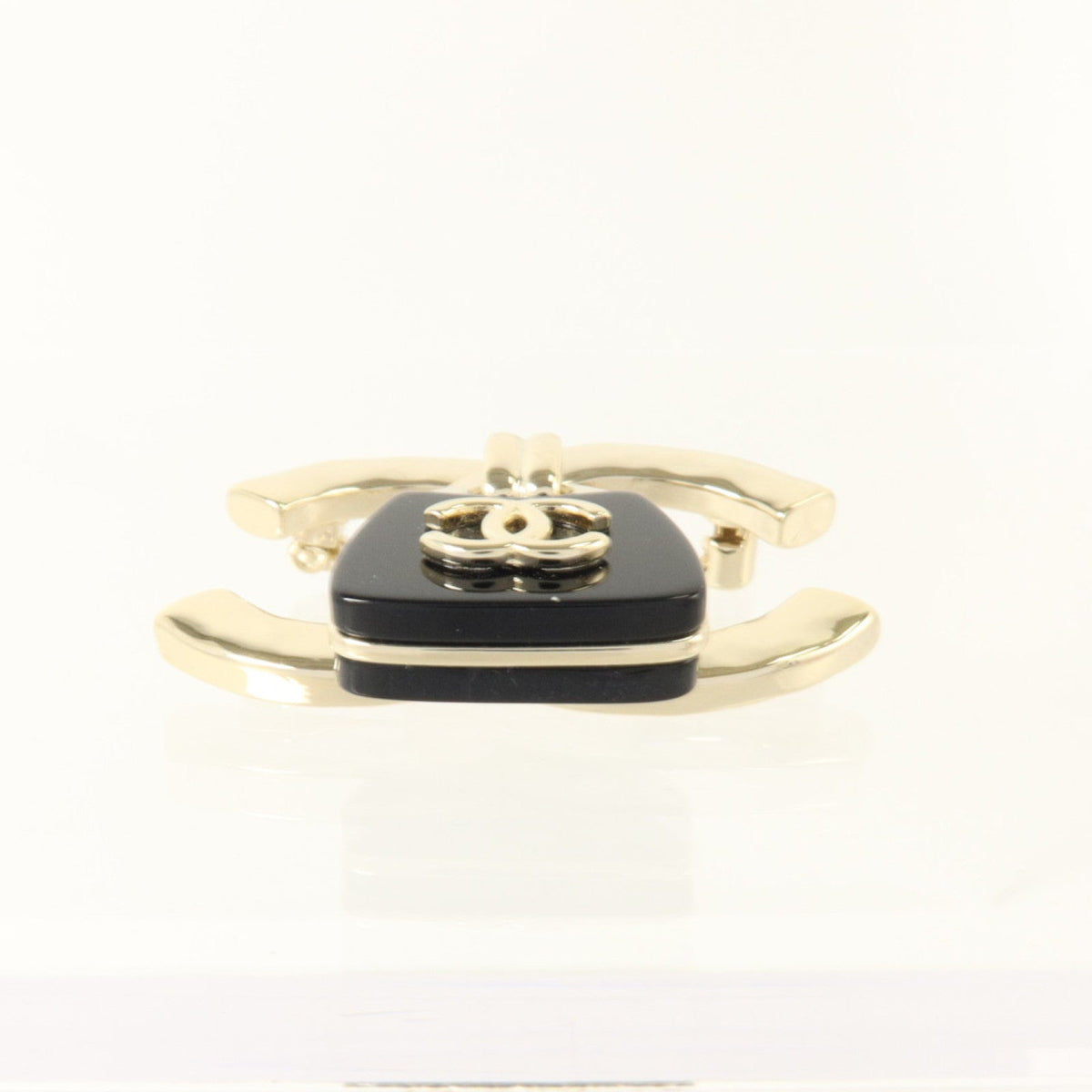 Chanel CC Brooch · PVC & Gold Metal