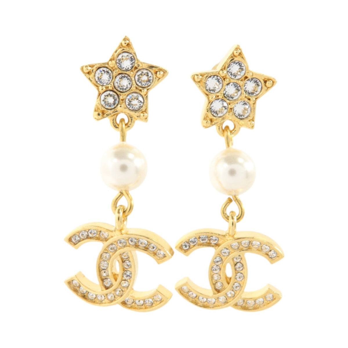 CHANEL CC Earrings · Pearl Detail