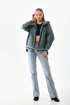 The Polar Green Leather Women Jacket