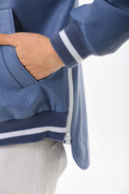 The Polar Blue Leather Women Jacket