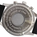 B-25 Mitchell Tribute - Stainless Steel, Polished Finish, Beige Dial, Brown Leather Band with Stitching