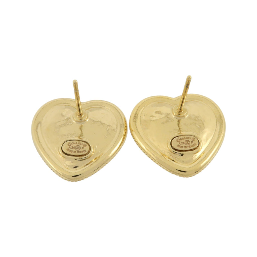 Chanel CC · Crystal Heart Earrings