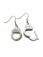 SK1468 Handcuff Earring - Working Cuffs -Stainless Steel Motorcycle Biker Jewelry