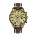 B-25 Mitchell Tribute - Gold Finish, Beige Dial, Brown Leather Band with Stitching