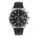 B-25 Mitchell Tribute - Stainless Steel, Polished Finish, Black Leather Band