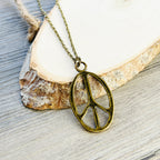 Peace Sign Necklace Boho Hippie Symbol Pendant Bronze Silver Jewelry