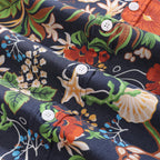 Men's Hawaiian Shirt Treasure Garden Print 1940s Vintage Short Sleeve Aloha Shirt