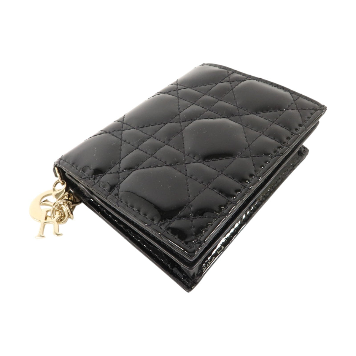 Dior Lady Dior · Compact Wallet · Patent Leather