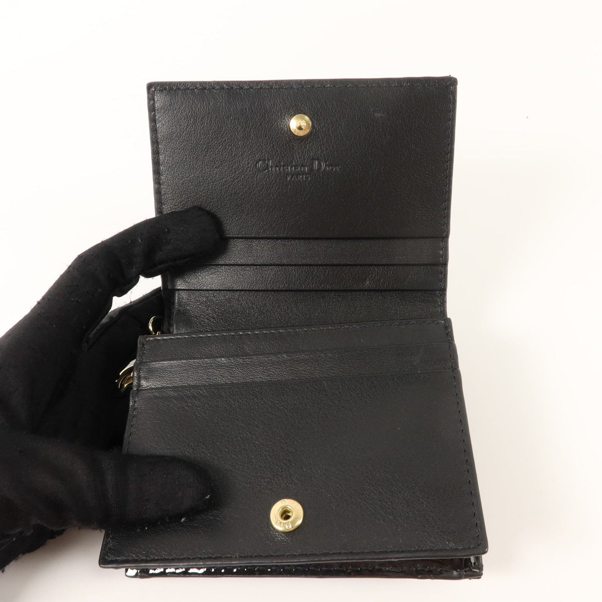 Dior Lady Dior · Compact Wallet · Patent Leather