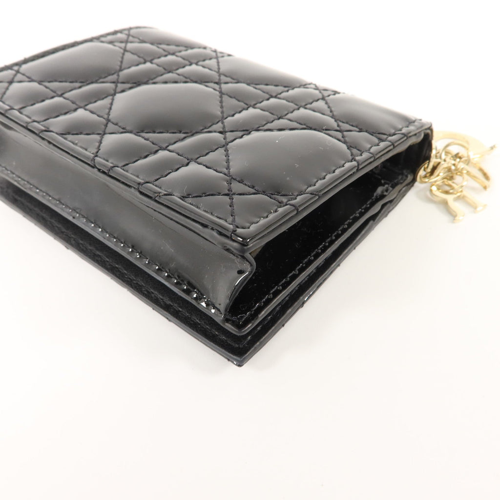 Dior Lady Dior · Compact Wallet · Patent Leather