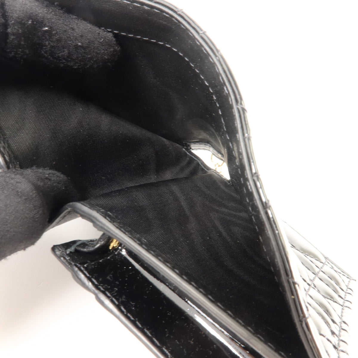 Dior Lady Dior · Compact Wallet · Patent Leather