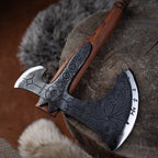 Hand-forged Leviathan axe with leather wrap