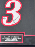 Allen Iverson Philadelphia 76ers Autographed Jersey Framed To 23x27 Beckett