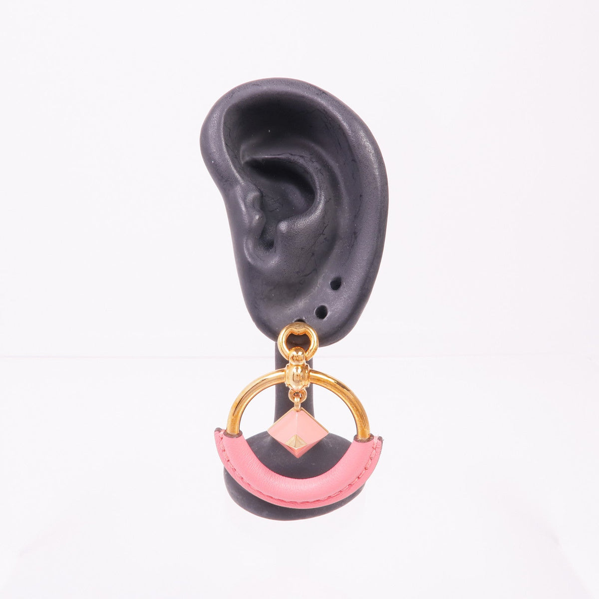 Hermès Leather & Metal Earrings