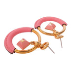Hermès Leather & Metal Earrings