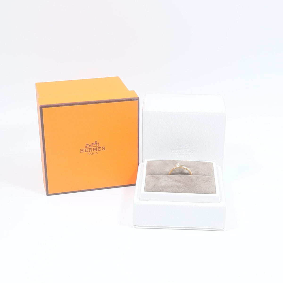 Hermès Bague Link H Rond · Rose Gold