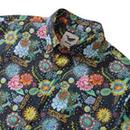 Men's Hawaiian Shirt Midnight Flowers By Caroline Bonne Müller Cotton Button-down Short Sleeve Aloha Shirt
