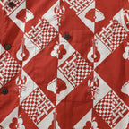 1970s Vintage Hawaiian Shirts For Men Checkerboard Variations Shirt 100% Cotton