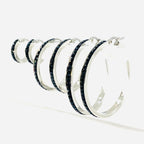 SK2900 Ladies Black Crystal Earrings - Three Sizes Available